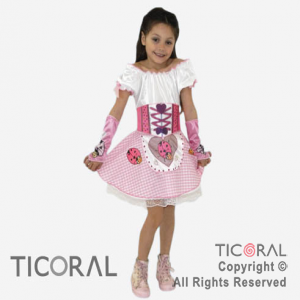 DISFRAZ PANAM NI�A ROSA TALLE 2 CAND x 1